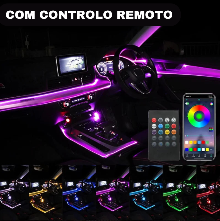 Fita Neon Decorativa para Interior de Automóvel